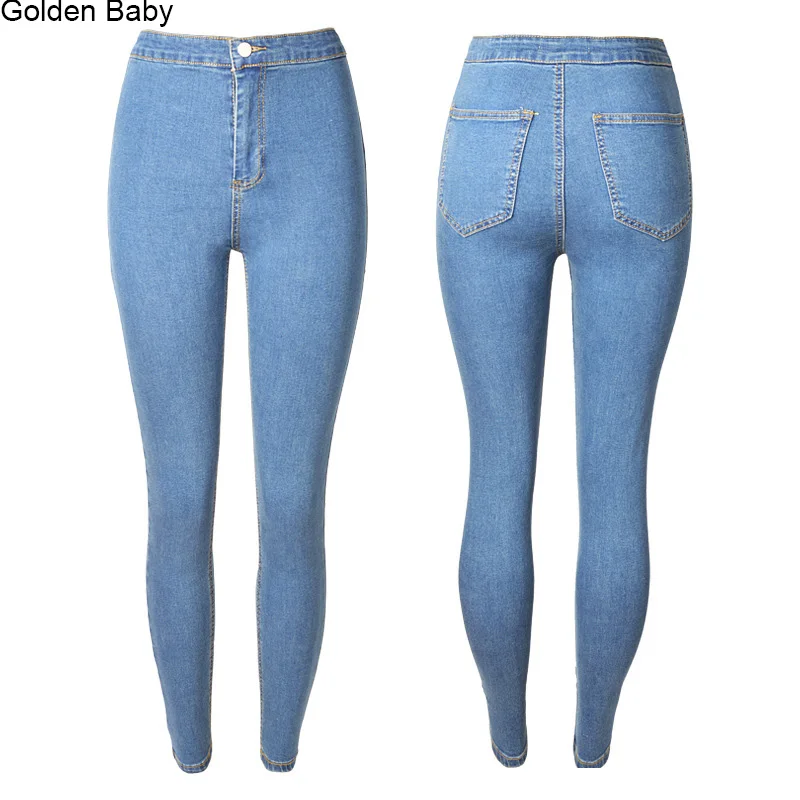 Slim Jeans For Women Skinny High Waist Jeans Woman Blue Denim Pencil Pants Stretch Waist Women