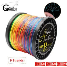 9 iplikçik örgülü olta 300M 500M 1000M PE tel Multifilament olta örgülü tel tuzlu su balıkçılık