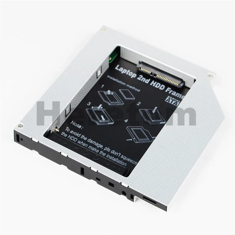 Heretom Алюминий Универсальный IDE на SATA 12,7 мм 2nd HDD Caddy для ноутбука DELL hp ACER BENQ ASUS DVD DC-ROM Оптический Bay