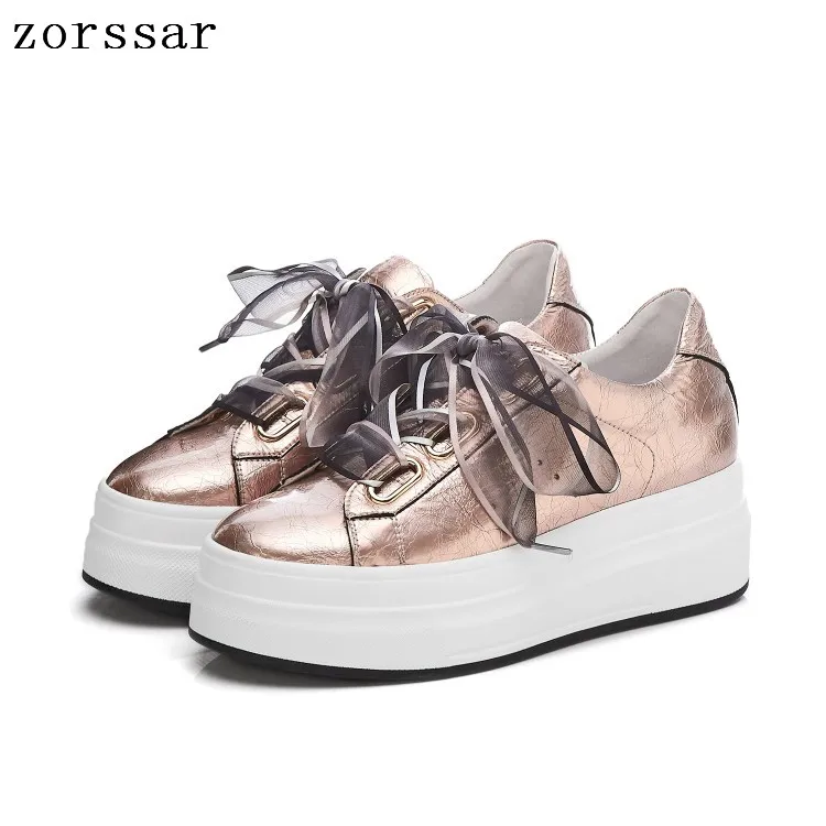 Zorssar/2019 г. Осенняя женская обувь на плоской платформе женские повседневные