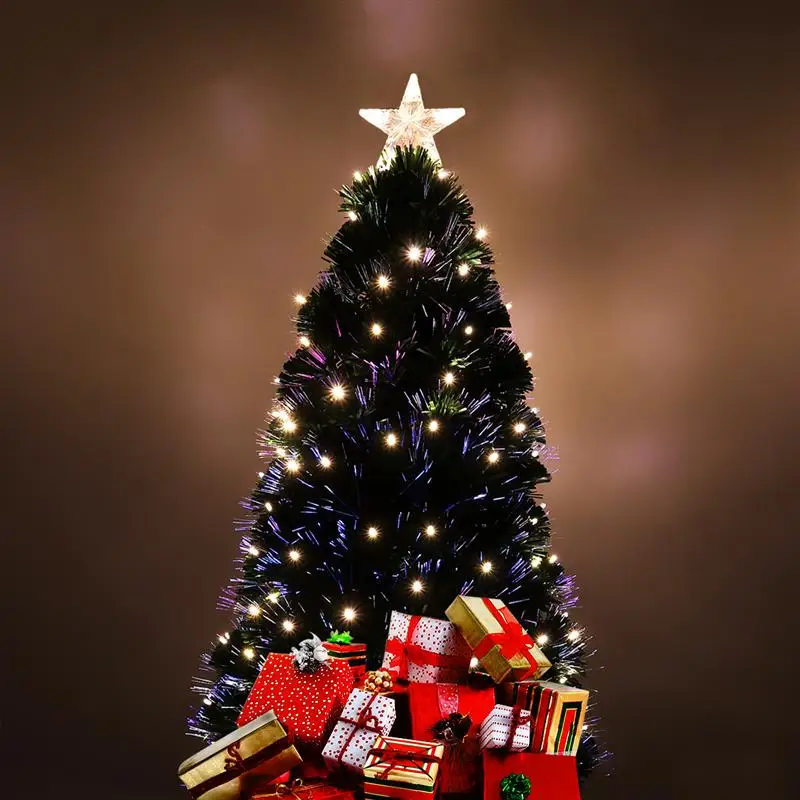 59 дюймов многоцветная волоконно-оптическая Рождественская елка с подставкой Домашняя вечеринка Xmas декорация Рождественский подарок(вилка Великобритании