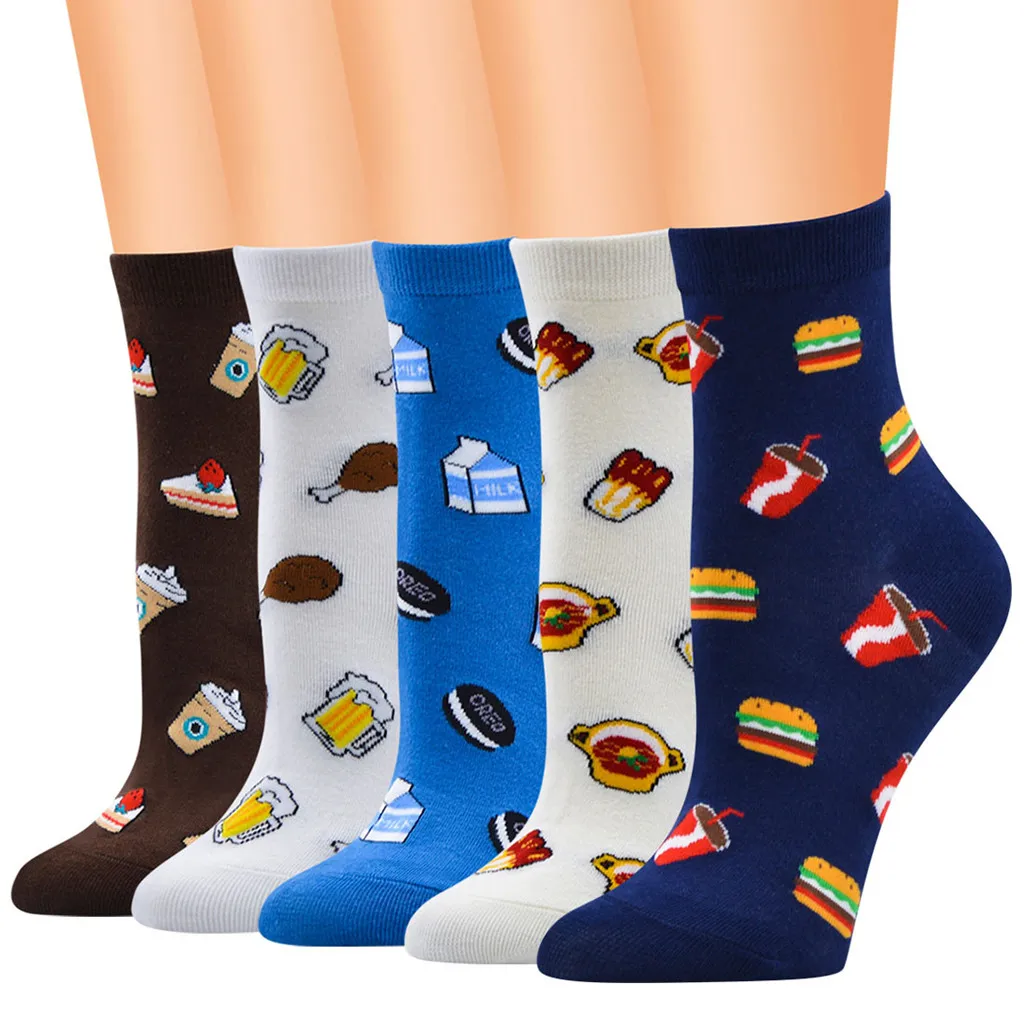 

2019 New Design Women Cute Chicken Leg Beer Printing Pattern Ladies Socks Tube Girls Comfort Socks calcetines mujer divertido