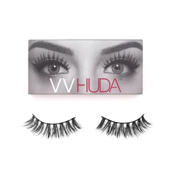 

VVHUDA Fake Lashes False Eyelashes Mink Natural Fiber Soft Easy Wear Handmade Upper Light-weight Eye Makeup Collection Black