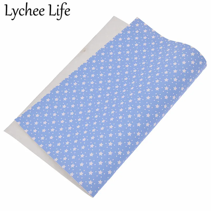 Lychee Life Dots напечатаны звезды кожа ткань A4 красочные 29x21 см PU ткань DIY ручной работы швейная одежда аксессуары - Цвет: 4