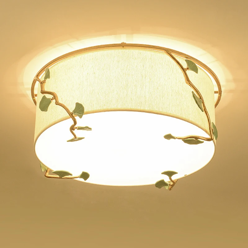 

NEW Chinese style led ceiling lamps round living room bedroom ceramic retro Lantern restaurant study ceiling light ZA1128708
