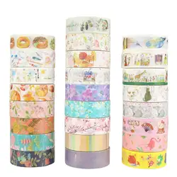 Étiquette autocollante pour scrapbook, dessin animé, fleur de cerisier, plume, décoration, Wasi 