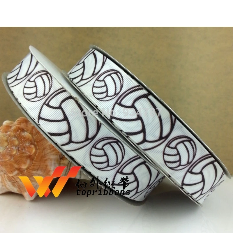 Sport ribbon Free shipping 1" 50 yards printed grosgrain ribbon 3603