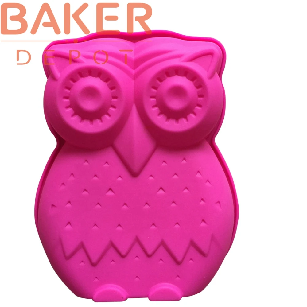 

BAKER DEPOT DIY BAkeware Silicone Big Cake Mold Baking Tools Beautiful Owl with Big Eyes CDSM-587