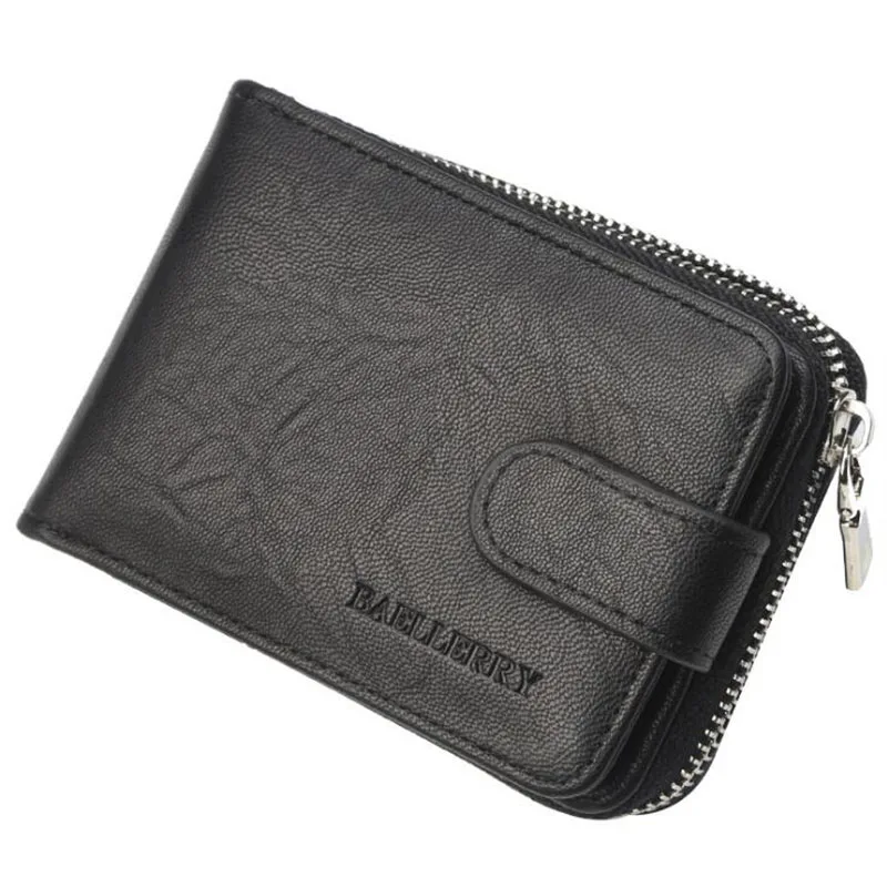 

Multifunctional Men Leather Wallet Multi Bits Credit Card Holder Short Wallets Business Male Purse Card Case Small Clutch Bags
