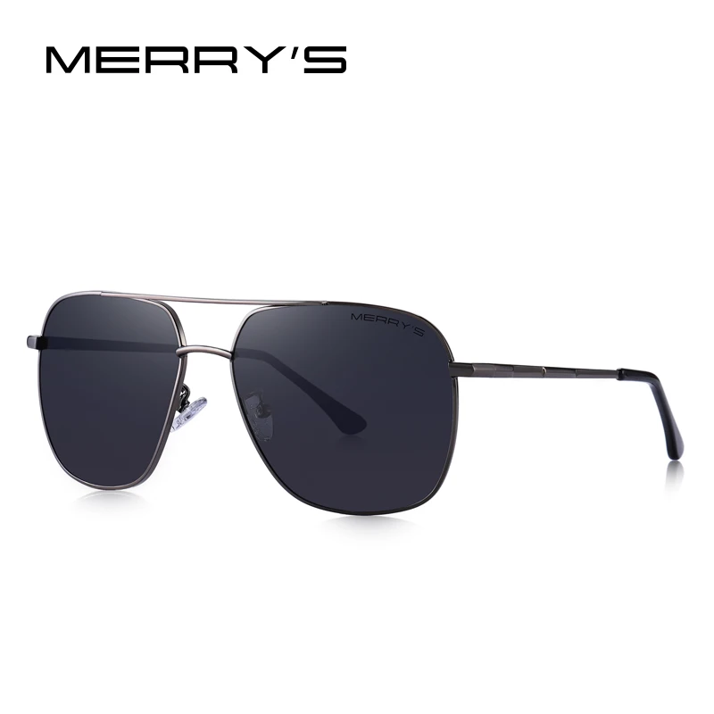 MERRYS дизайн мужские классические солнцезащитные очки авиационная оправа HD поляризационные Оттенки для вождения UV400 защита S8173 - Цвет линз: C02 Gray