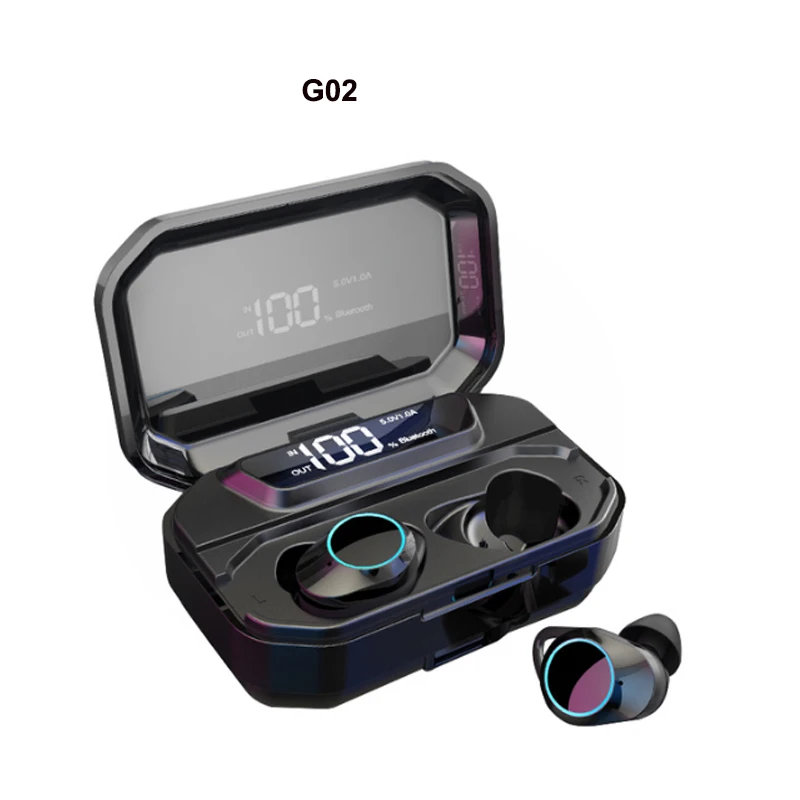 G02 X6P TWS Беспроводные Bluetooth 5,0 наушники ipx7 водонепроницаемые с сенсорным управлением настоящие беспроводные наушники 4000 мАч 9D стерео наушники - Цвет: G02