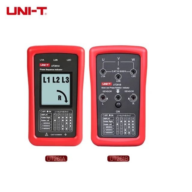 

UNI-T UT261B UT261A 3-Phase Sequence Indicator Meter and Motor Steering Gear Phase Sequence Indication Motor Steering Indication