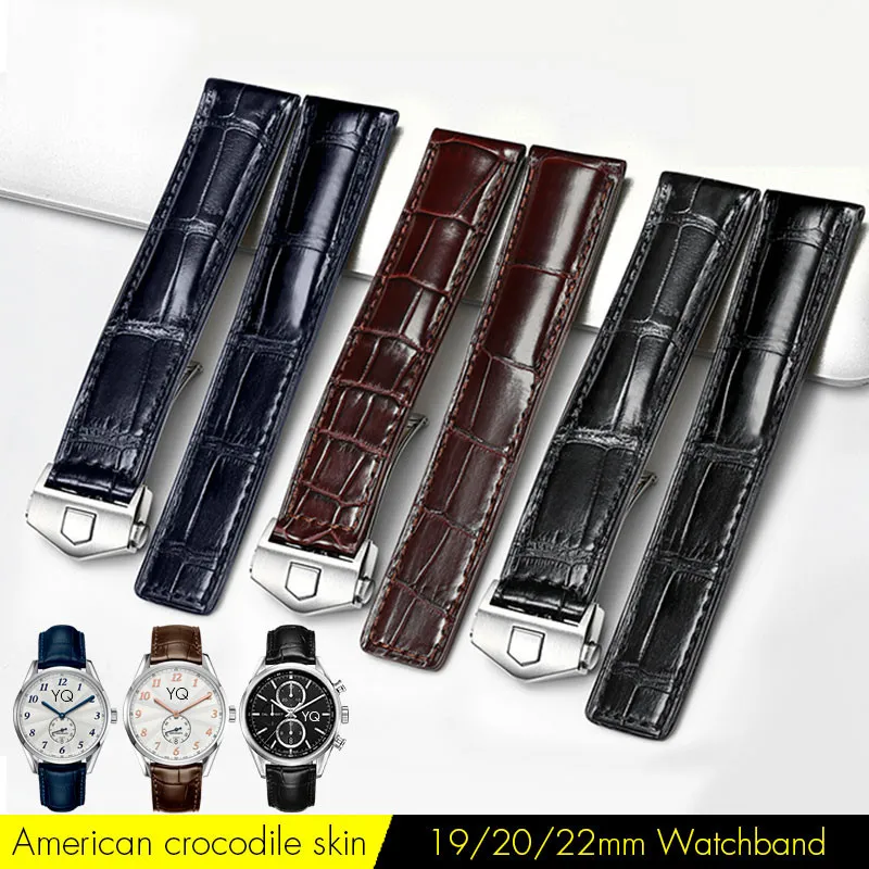 

Crocodile Alligator Watchbands for Carrera F 1 Genuine Leather Watch Band Bracelet Strap Man for CALIBRE 19mm/20mm/22mm +Tools
