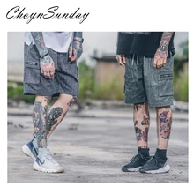 ChoynSunday Летние Новые повседневные полосатые брюки молодежные повседневные широкие комбинезоны с пятью точками мужские брюки простые хип-хоп брюки