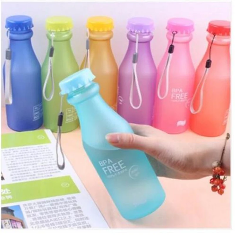Water Bottle Candy Colors Unbreakable Frosted Leak proof Plastic Kettle
