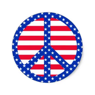 

3.8cm Stars & Striples Peace Symbol Stickers