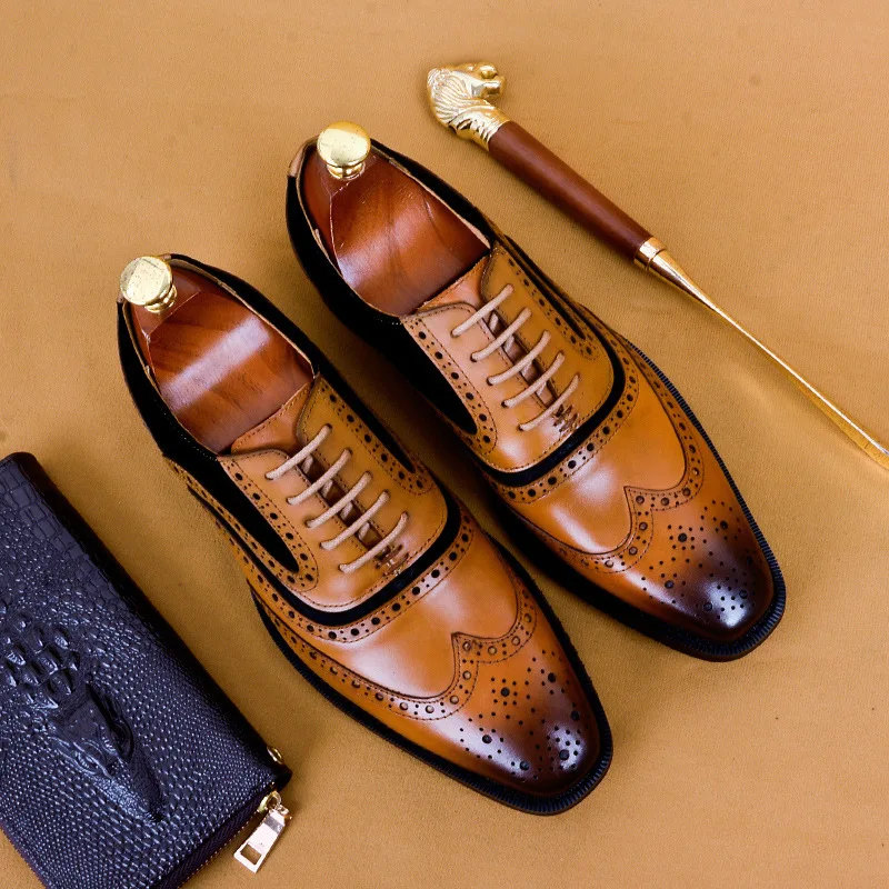 

Leisure Time Leather Shoes Male Genuine Leather England Male Shoe Sharp Correct Dress Single Shoe Men Shoes