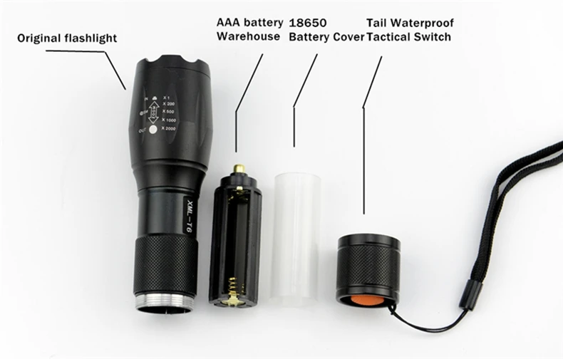 Супер яркий Cree XM-L T6 L2 XP-L светодиодный вспышка светильник Перезаряжаемые Масштабируемые Linternas фонарь светильник 1*18650 или 3* Лампа AAA ручной светильник z50