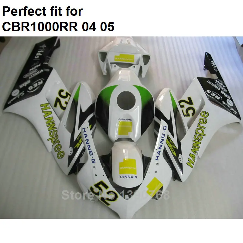 

100% fit for Honda injection molding CBR1000RR 2004 2005 fairing kit CBR 1000RR 04 05 white black IT06