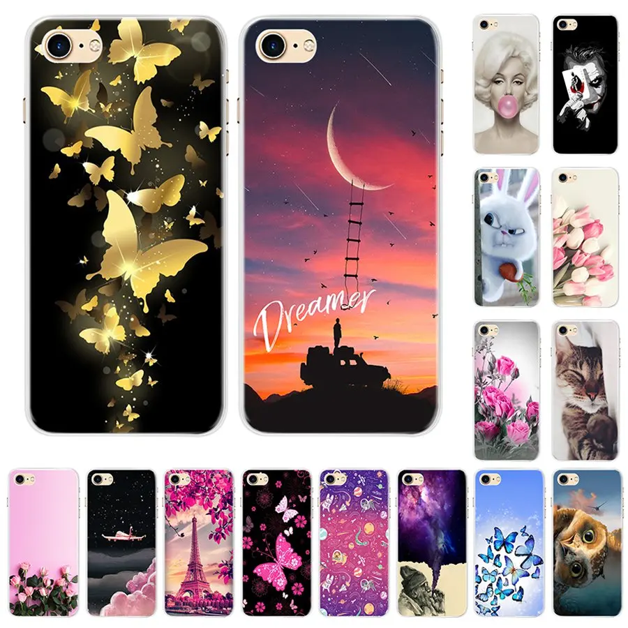 New Phone Case For iphone 7 8 Plus Soft Cover Fundas Bumper Apple Silicone Coque |