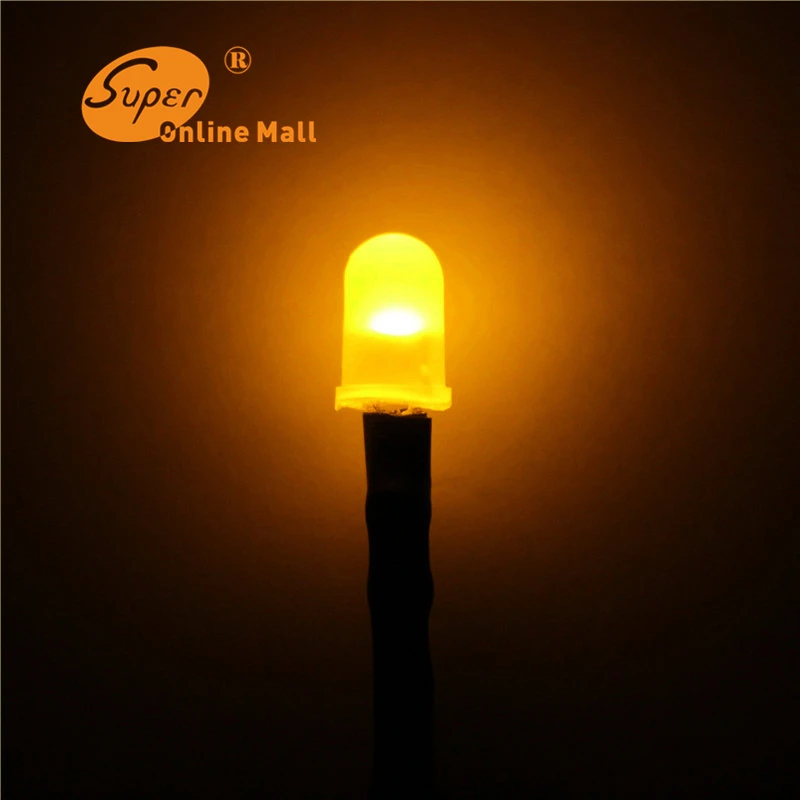 

20 PCS 5mm Diffused LED Pre Wired YELLOW 3-12V DC Bulb led light Emitting Diodes 20CM
