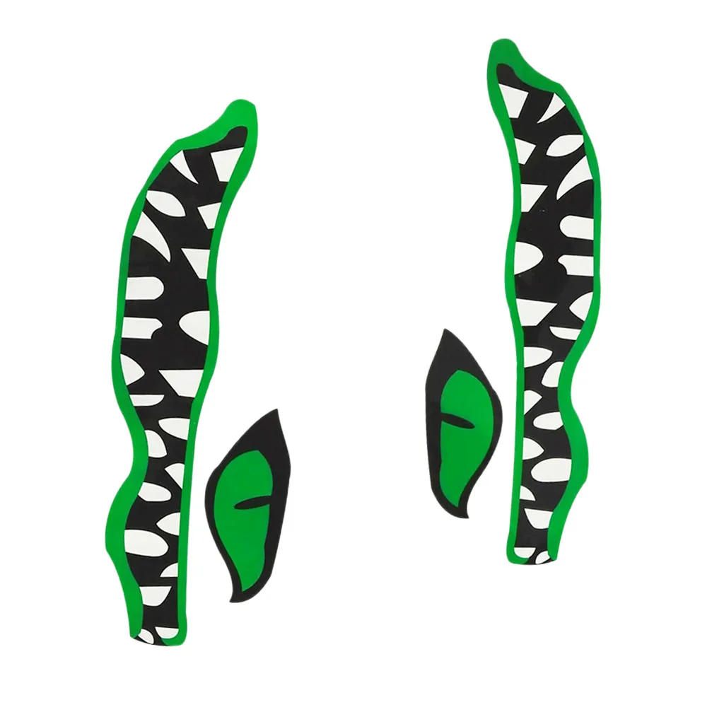 New Vinyl Decal 1 Pair River Monster Mouth & Eye Decal Stickers for Kayak Canoe Boat Car Truck Yaht Dinghy Window Decoration