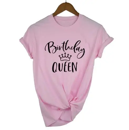 PADDY DESIGN Birthday Queen Crown T-shirt Party Women Tshirt For Lady Summer Short Sleeve Female Femme Top Tee Plus Size Fashion1