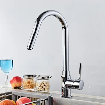 

chrome finish classic kitchen faucet pull out type new arrival mixer JM4150
