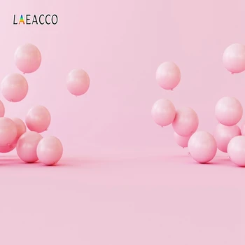 

Laeacco Pink Scenes Photography Backgrounds Customized Balloons Baby Party Portrait Photographic Backdrops for Photo Studio