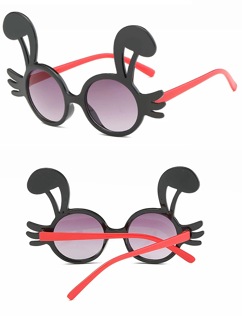 1 (5)MINIMUM Cute rabbit shape Flexible Kids Sunglasses Polarized Child Baby Safety Coating Sun Glasses UV400 Eyewear Shades Infant 