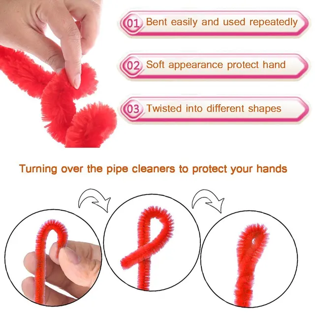 500pcs Pipe Cleaners Craft Set,Including 100 Pcs Chenille Stems 200 Pcs Pom Poms Craft 200 Pcs Wiggle Googly Eyes Self Adhesive,Assorted Colors and A