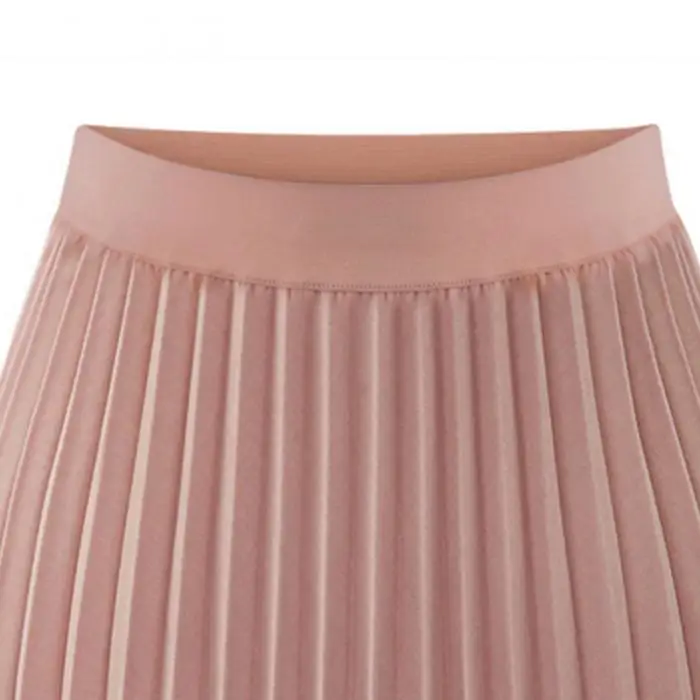 Женская длинная Плиссированная повседневная юбка с эластичным поясом, Расклешенная Юбка-миди с расклешенным подолом, KNG88