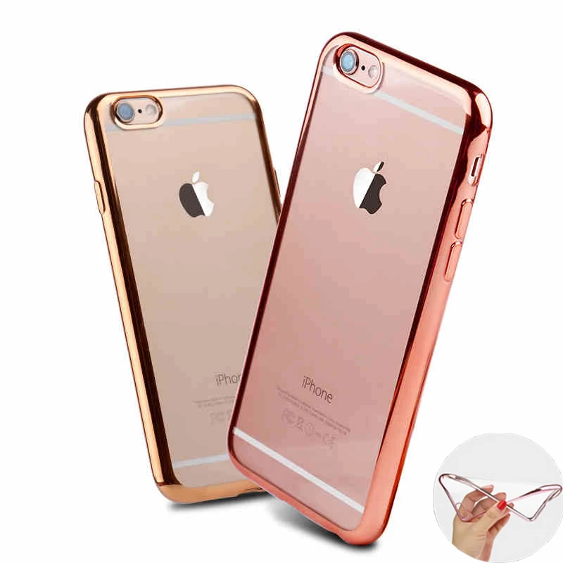 Ultra Thin Clear Pink Rose Gold Case For Iphone 6 6s Plus Armor Transparent Soft Tpu Cover For Iphone 6 S Plus 5 5 Phone New Case For Iphone Case For Iphone 6case Plus Aliexpress