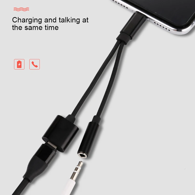 

2 In 1 USB Type C Charging Cable Convertor to Audio Converter for Xiaomi Earphone Headphone Adapter for Huawei