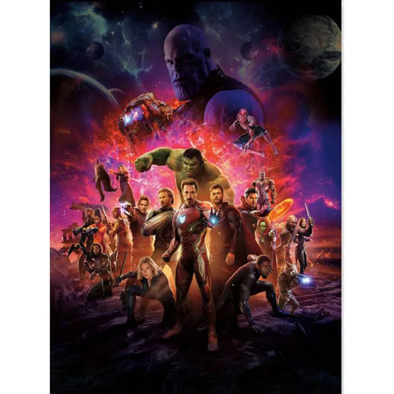 

5d Diy Diamond Painting Embroidery Mosaic Needlework cross stitch full square New Avengers Infinity War Marvel 2018 Hot Movie