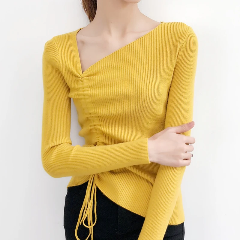 Shintimes Irregular Pullover Sweater Female 2019 Sueter Mujer Casual Pull Femme Sweaters Fashion 2018 Women Christmas Sweater