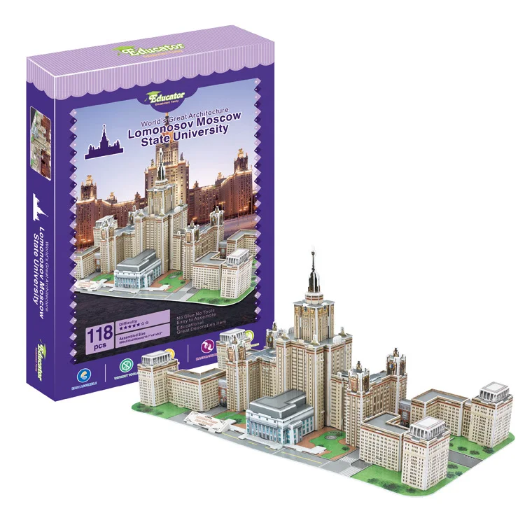 Educational Toys Famous Architecture Model 3D Jigsaw Puzzles For Adults Osaka Peles Bran Castle Las Ventas Toys For Children 3