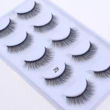 Толстые Накладные ресницы натуральная 3D норки ресницы 5 пар ресниц Макияж комплект профессиональный ресницы Maquiagem Cilios естественно 29