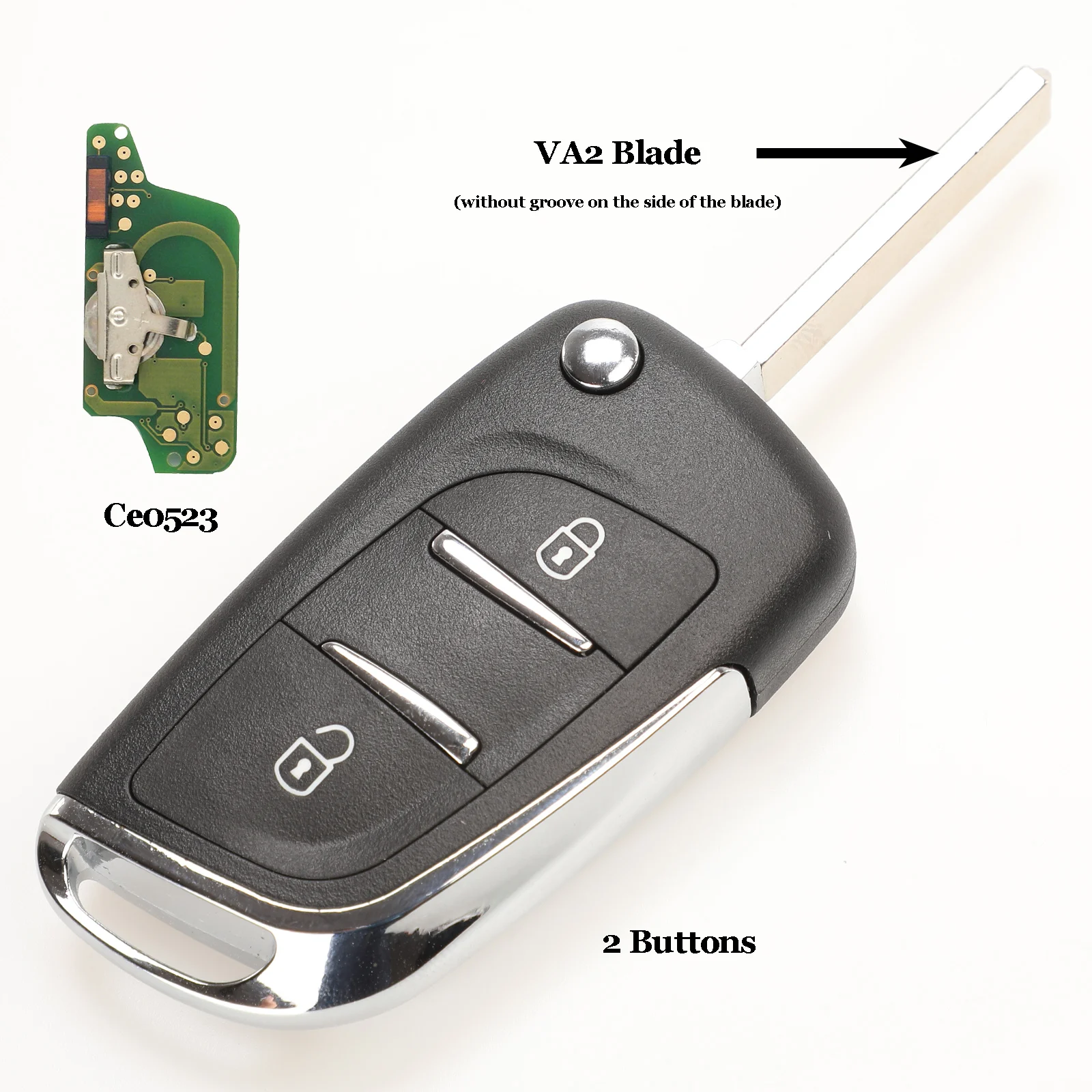 thumbnail image 1 of Jingyuqin 433Mhz ASK/FSK Flip Control remoto llave ID46 para Peugeot 207 Partner Citroen C2 C3 C4 C5 Berlingo Picasso CE0523 CE0536 fob, 1 of 5