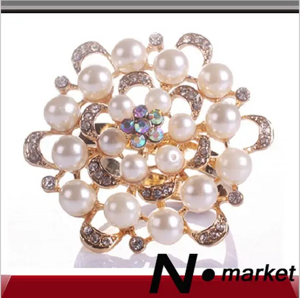 flower napkin ring gold 
