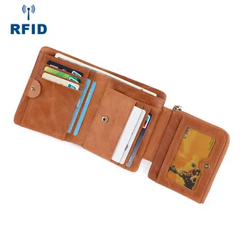 

Hot multi-card position men wallet RIFD anti-magnetic business retro purse genuine leather Korean fashion casual wallets