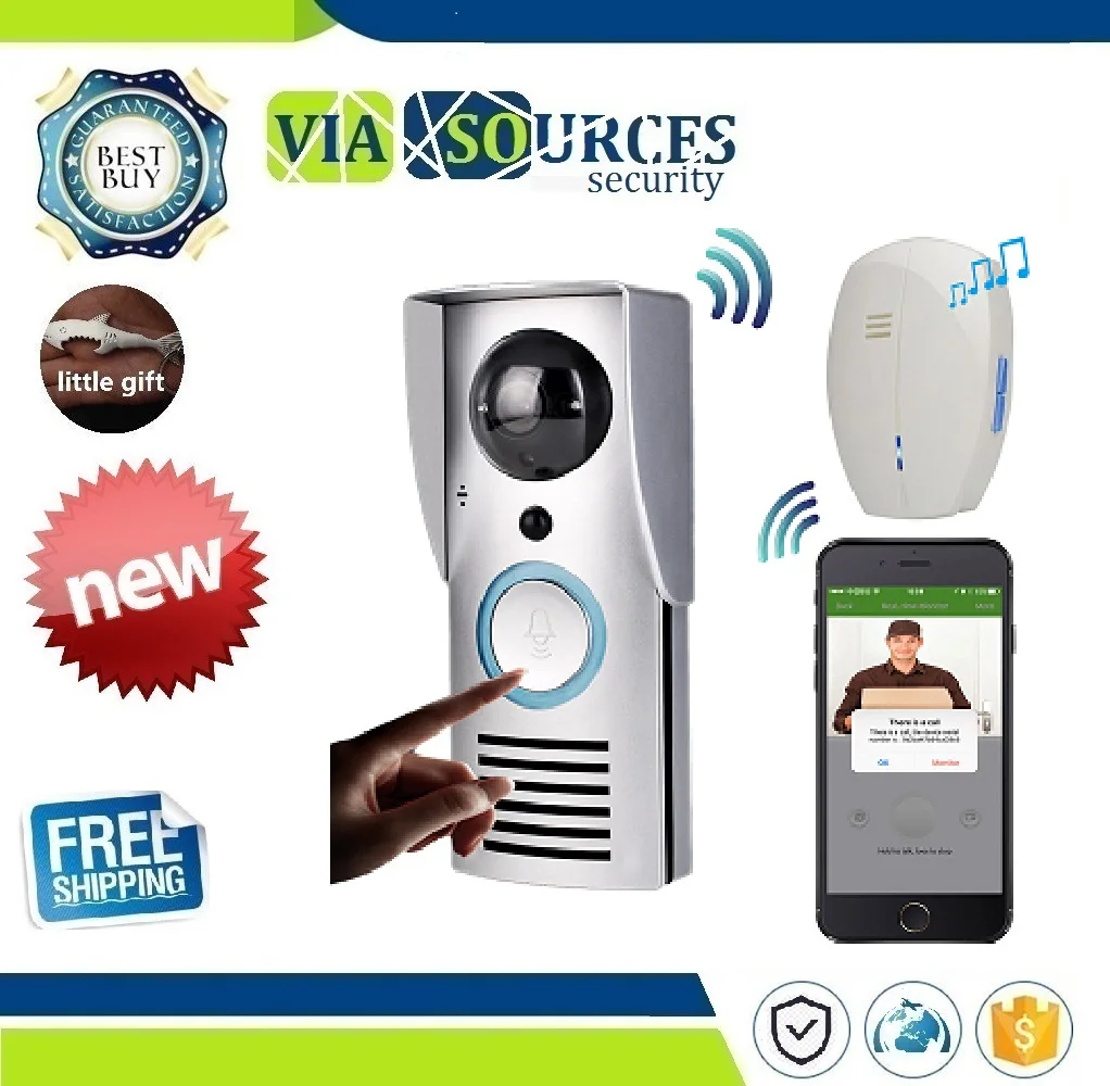 

CUSAM WIFI 720P Video Doorbell Wireless Door Phone Intercom Monitor Smart Bell HD Camera PIR Motion Sensor Night Vision Unlock