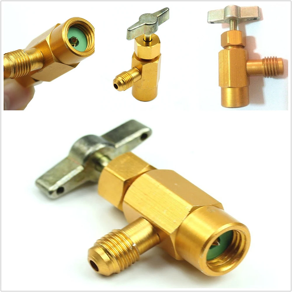 

1pc 1/4 Thread Adapter R-134a Refrigerant Can Dispensing Bottle Tap Opener Valve 60*35mm #280962