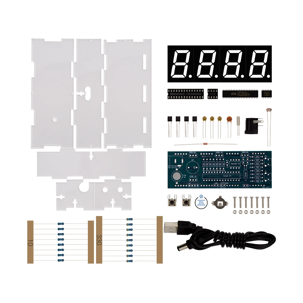 DIY Kit Grüne LED Elektronische Uhr Mikrocontroller Digitaluhr Zeit Thermometer Mit PDF Tutorial DIY Kit Grüne LED Elektronische Uhr Mikrocontroller Digitaluhr Zeit Thermometer Mit PDF Tutorial
