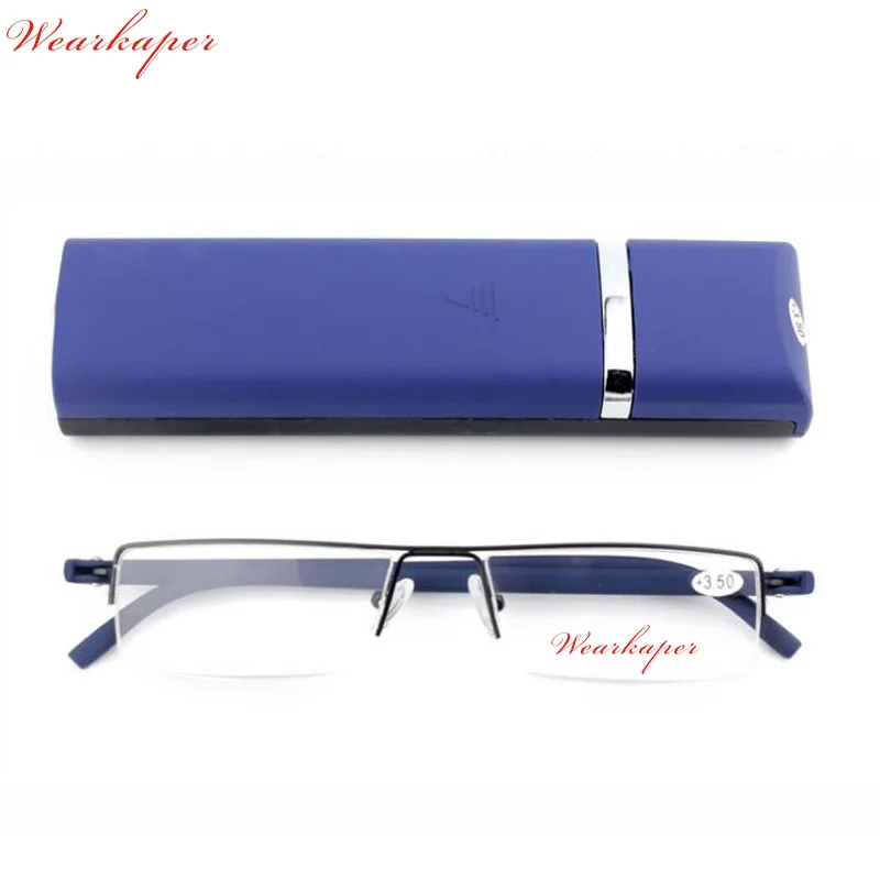

WEARKAPER upgrade Half Frame TR90 Temple Mini Magnetic Reading Glasses Men Women Diopter Presbyopic Prescription Eyeglasses