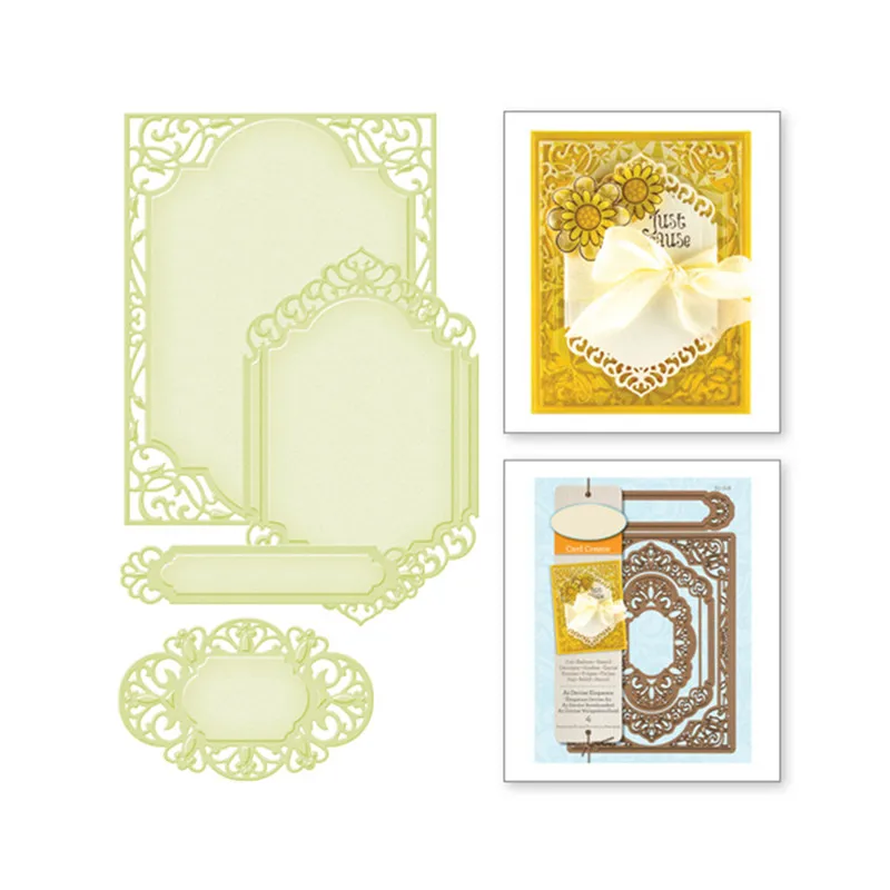 

GJCrafts Background Metal Cutting Dies for Scrapbooking Metal Dies for DIY Embossing Cuts Craft Rectangle Element Photo Frame