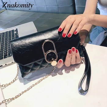 

Znakomity women envelope clutch bag leather evening party satchel bag with chain shoulder handbags small purse day clutches