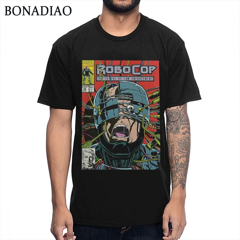 

O-neck Rock And Roll Robocop Comic T-shirt Men's Quality Short Sleeve Big Size Homme T Shirt