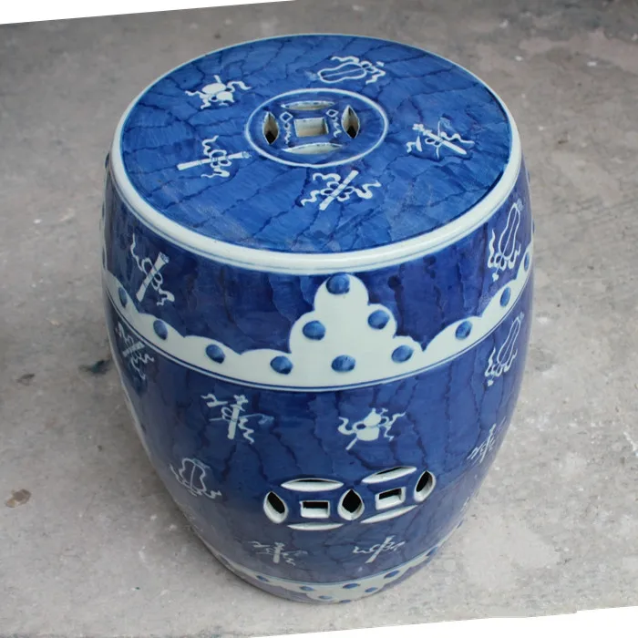 Jingdezhen Large Garden porcelain drum stool ceramic stool for dressing table Blue And White chinese ceramic stool (4)