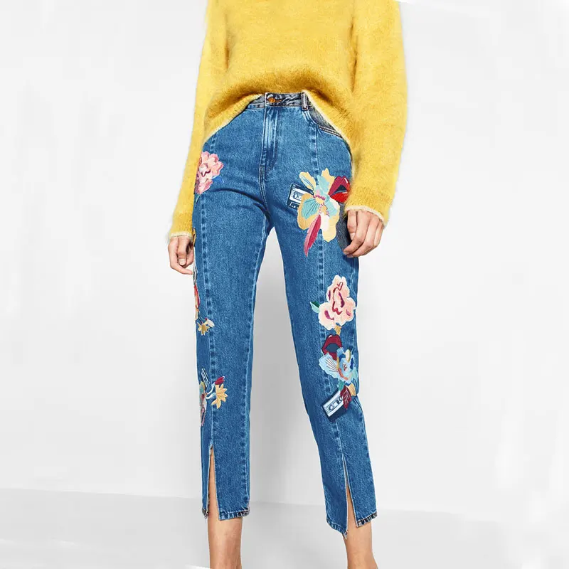 Female Jeans 2017 Fashion Women High Waist Jeans Split